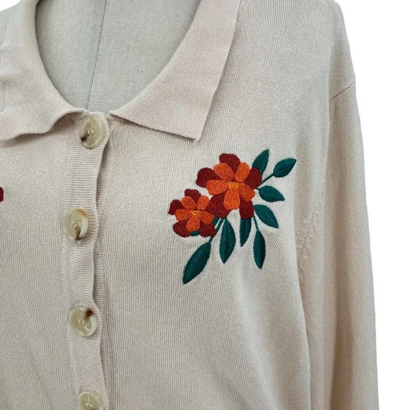 ModCloth x Collectif Blooms of Paradise Cardigan Floral‎ Belted Size US 16 - Picture 4 of 15